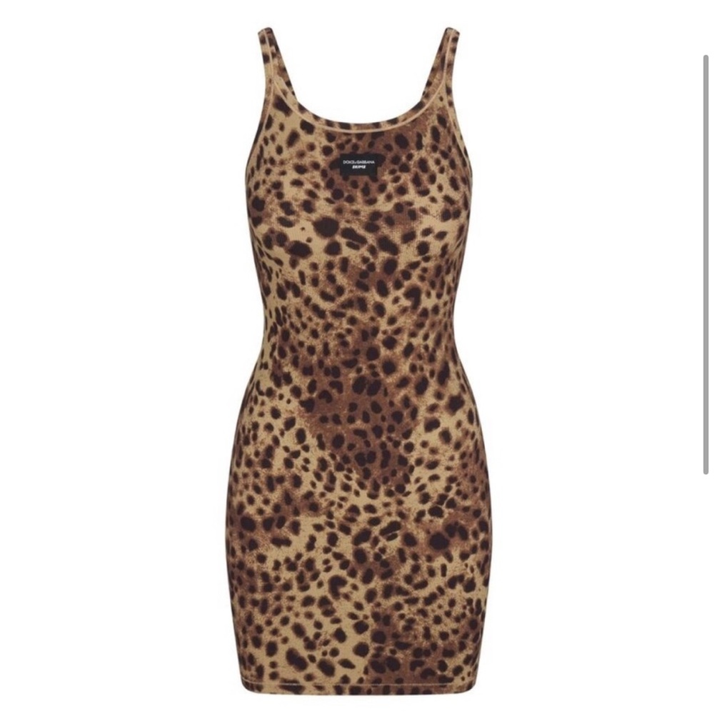SKIMS x Dolce & Gabbana Leopard Print Mini Dress